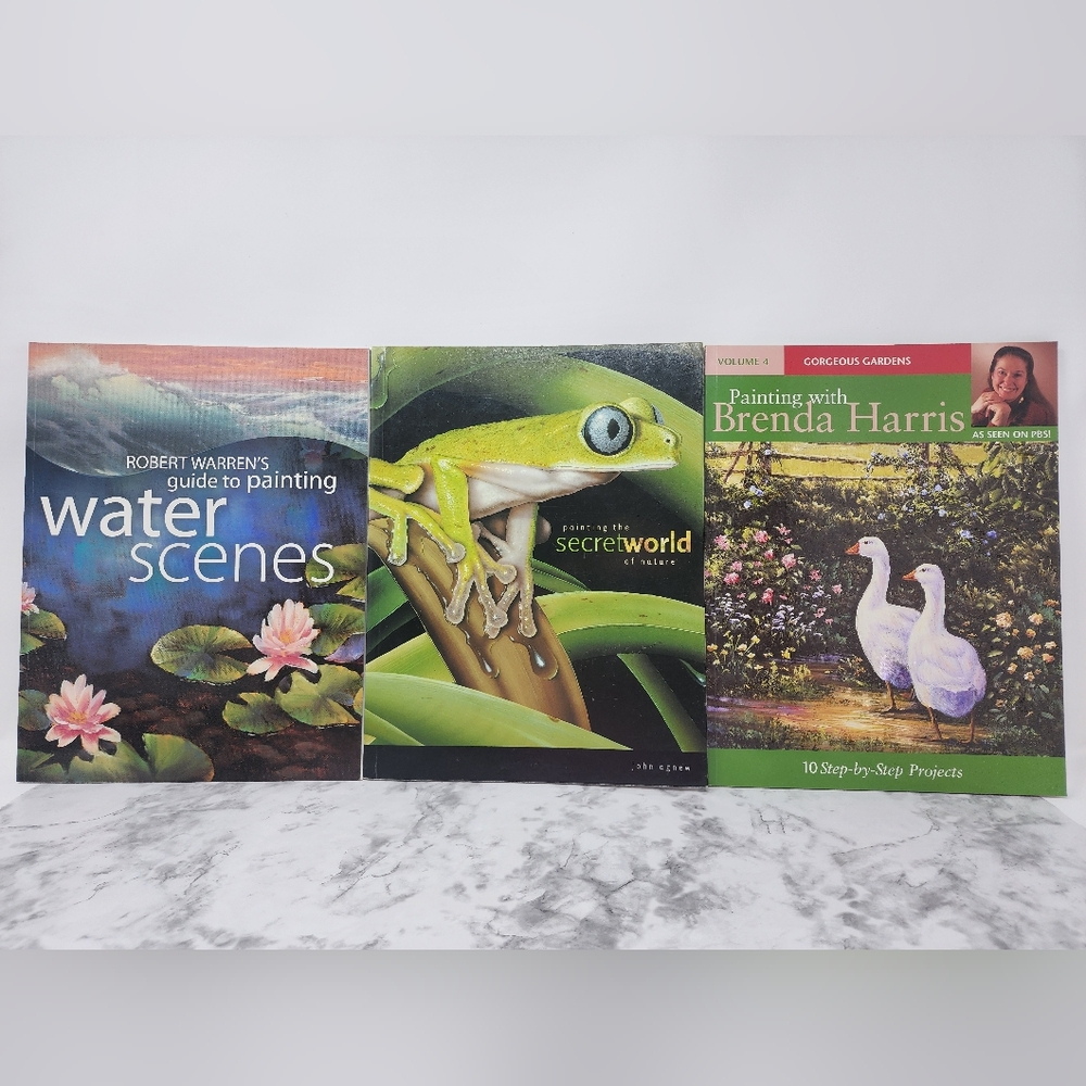 Nature Painting Water Scenes, Secret World, and Brenda Harris Projects Book Lot